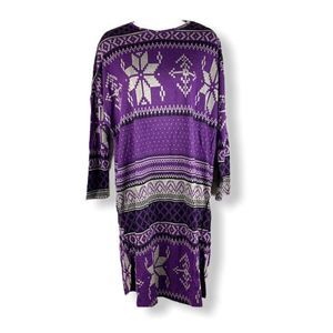 Hatun Atila Purple Tribal Knit Dress Size M